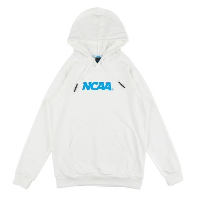 NCAA 男 基本印花LOGO連帽T 白-7351105600