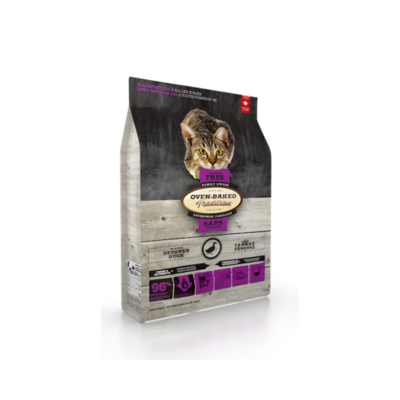 加拿大OVEN-BAKED烘焙客-全齡貓無穀-鷹嘴豆鴨 2.27kg(5lb) x 2入組(購買第二件贈送寵物零食x1包)