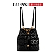 【GUESS】皮革經典LOGO後背包-黑 product thumbnail 1