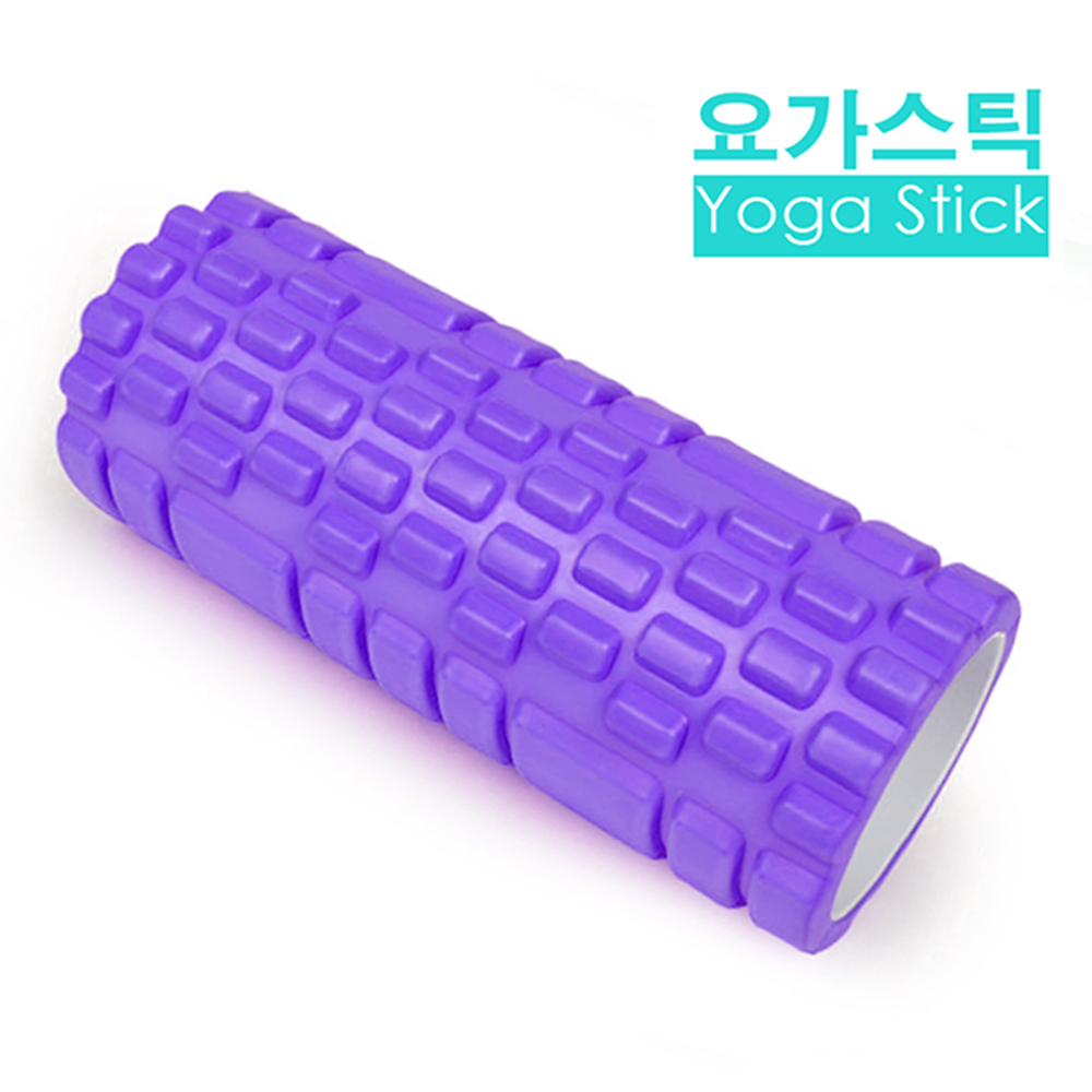 韓國熱銷 瑜珈按摩滾輪 瑜珈棒 瑜珈柱 紫 - 快速到貨