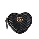 GUCCI 新款GG Marmont 絎縫皮革心形拉鍊零錢包 (黑色) product thumbnail 1