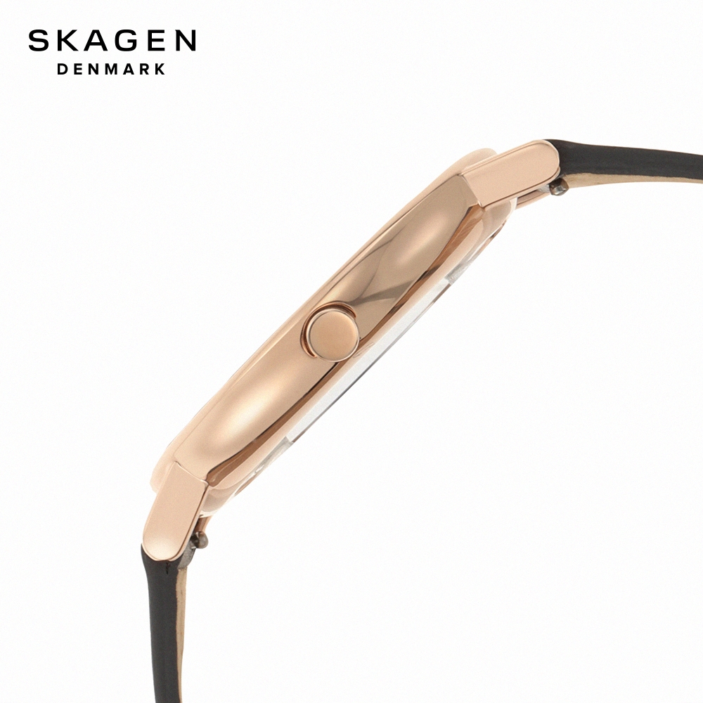 SKAGEN Signatur 經典系列優雅風格手錶灰色真皮磨砂革錶帶38MM SKW2794