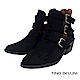 Tino Bellini 雙側鏤空多重釦帶中跟短靴 _ 黑 product thumbnail 1