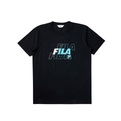 FILA 短袖圓領T恤合身版-黑色 1TEV-1518-BK