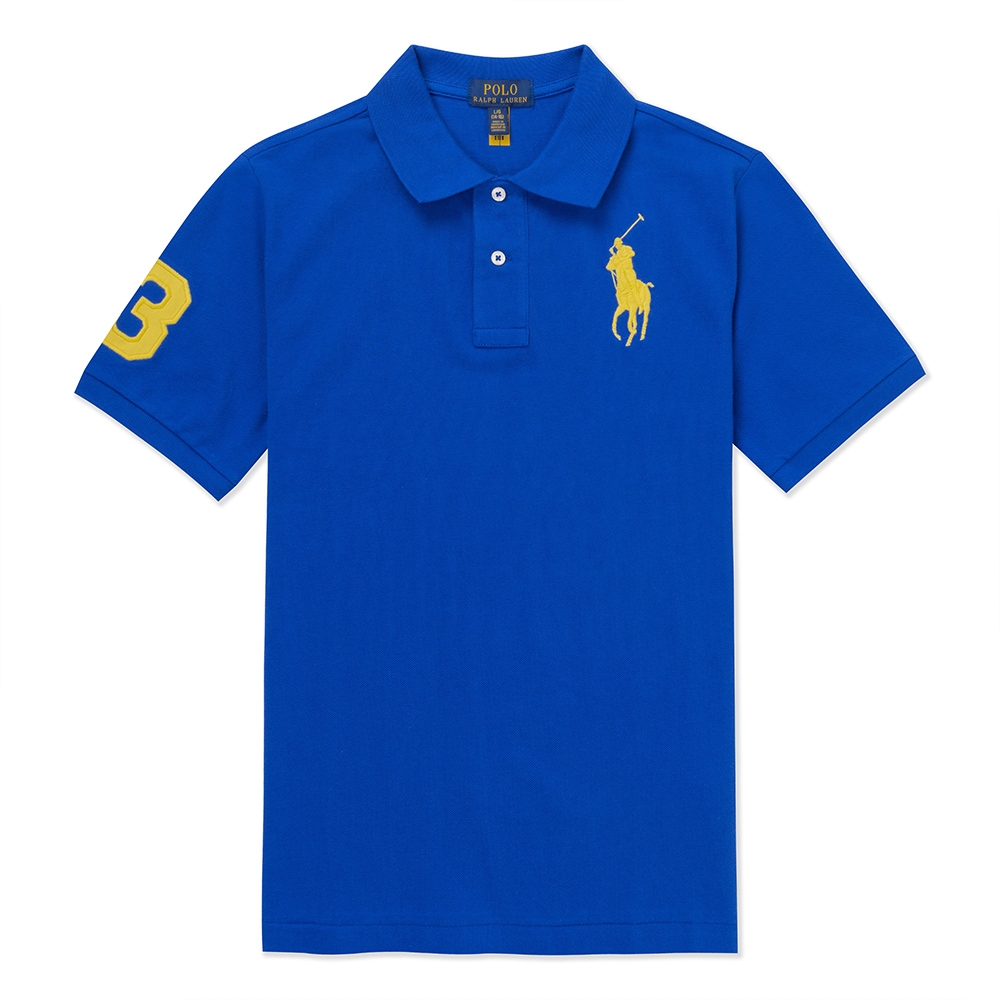 Polo Ralph Lauren RL 熱銷刺繡大馬短袖POLO衫(男青年)-寶藍色| T恤