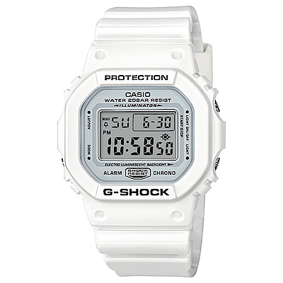 G-SHOCK 夏季白色主題運動錶(DW-5600MW-7)-白/42.8mm