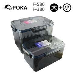 POKA 防潮箱 F-580+F380 大小二入超值組 (灰色)