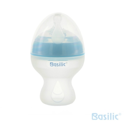 貝喜力克 Basilic 寬口徑矽膠奶瓶 250ml(S奶嘴)-可選色兩入組