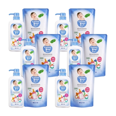 雪芙蘭親貝比 - 嬰幼兒奶瓶清潔劑(奶蔬洗潔液) 6罐700ml + 6補充包600ml