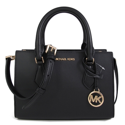 MICHAEL KORS Sheila 金字圓標Logo防刮三層提肩兩用包(黑色)