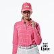【Lynx Golf】女款吸濕排汗極簡線條風領尖扣設計長袖POLO衫-桃紅色 product thumbnail 2