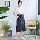 betty’s貝蒂思　水玉圓點綁帶拼接造型長裙(深藍) product thumbnail 1