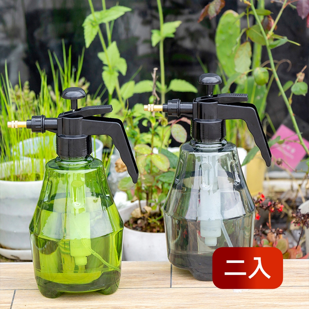 荷生活 氣壓式園藝噴水瓶 家用植物澆花灑水噴霧瓶噴壺 2入