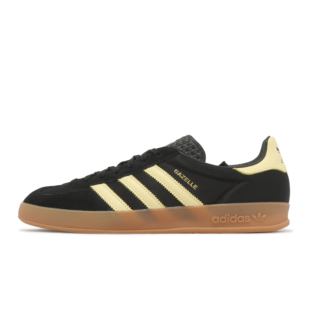 adidas 休閒鞋Gazelle Indoor 黑鵝黃男鞋復古膠底麂皮愛迪達IG4999