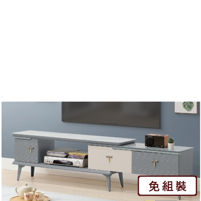 AS DESIGN 雅司家具-泰迪灰白雙色玻璃矮櫃-118-176*29.5*46cm