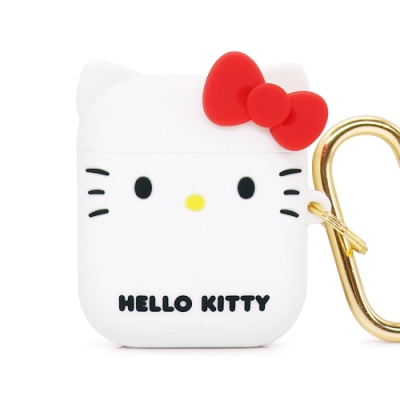 GARMMA Hello Kitty AirPods 1&2代藍牙耳機盒保護套 經典白