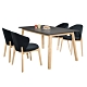 Boden-桑娜5.3尺北歐風黑色餐桌椅組合(一桌四椅)-160x90x76cm product thumbnail 1