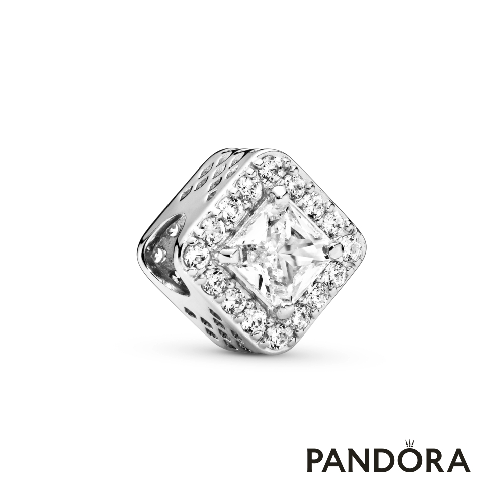 【Pandora官方直營】方形寶石璀璨光環串飾-絕版品