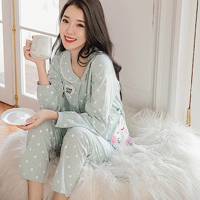 可愛兔子點點成套月子服