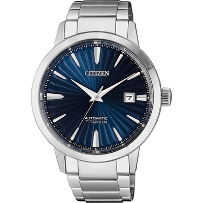 CITIZEN 星辰 鈦 自動上鍊機械手錶 送禮首選-藍x銀/40.5mm NJ2180-89L