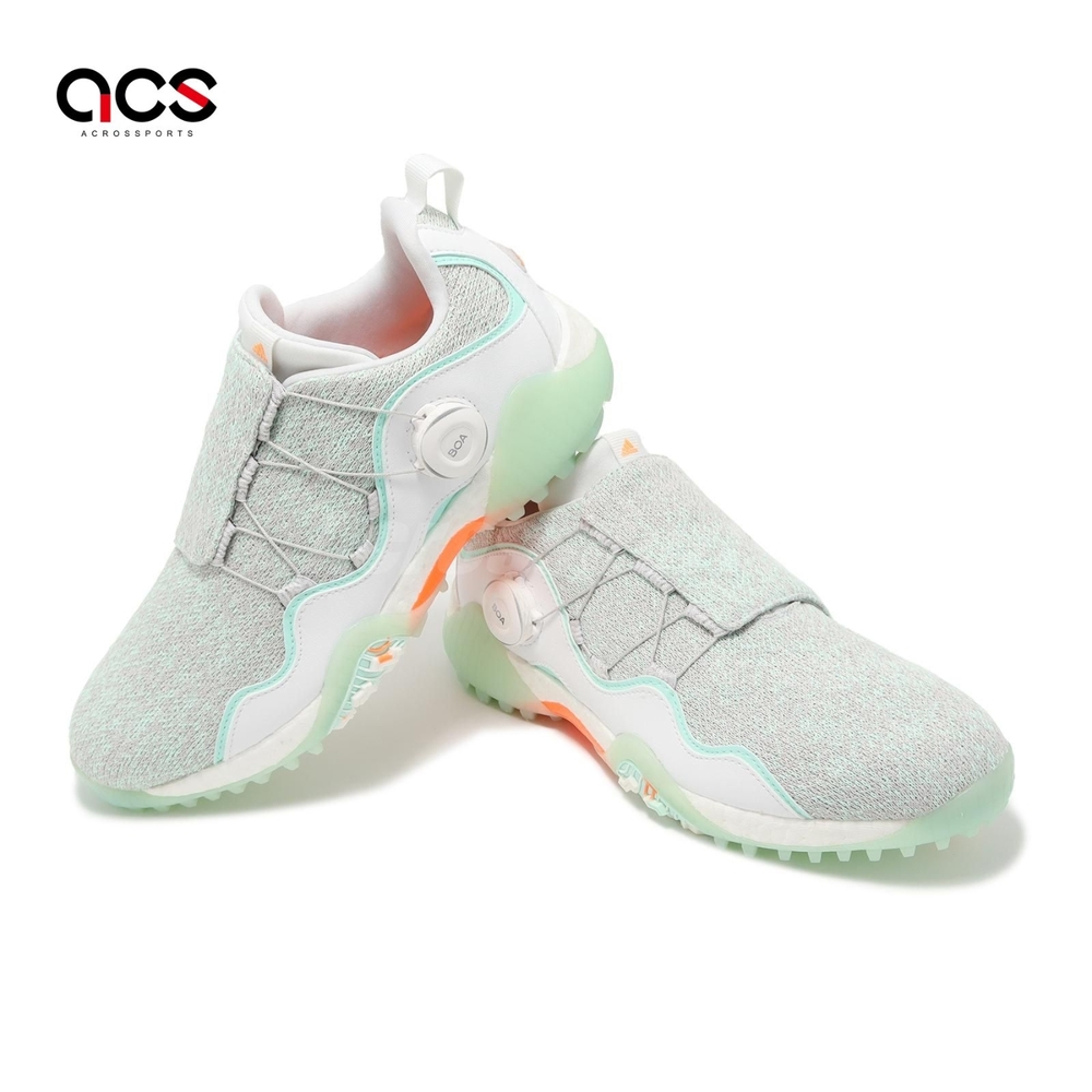 adidas 高爾夫球鞋W Codechaos Boa 21 女鞋綠橘防潑水Boost 旋鈕鞋帶愛