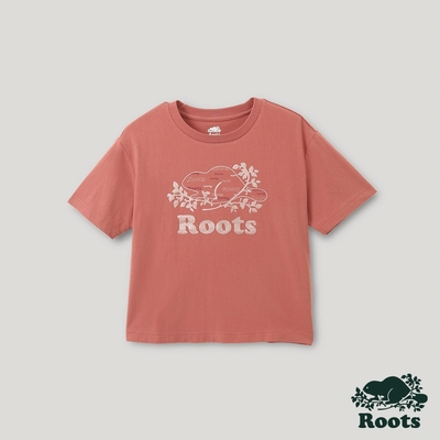 Roots 女裝- 城市悠遊系列 金框海狸短袖T恤-乾燥玫瑰色