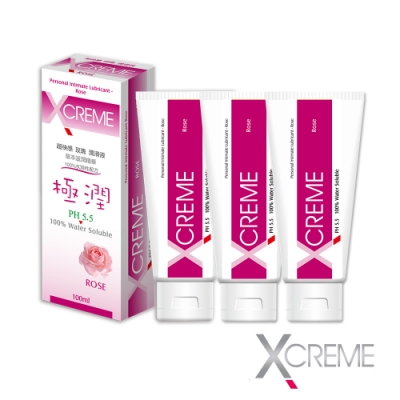 X-CREME超快感 玫瑰潤滑液100ml(3入組)