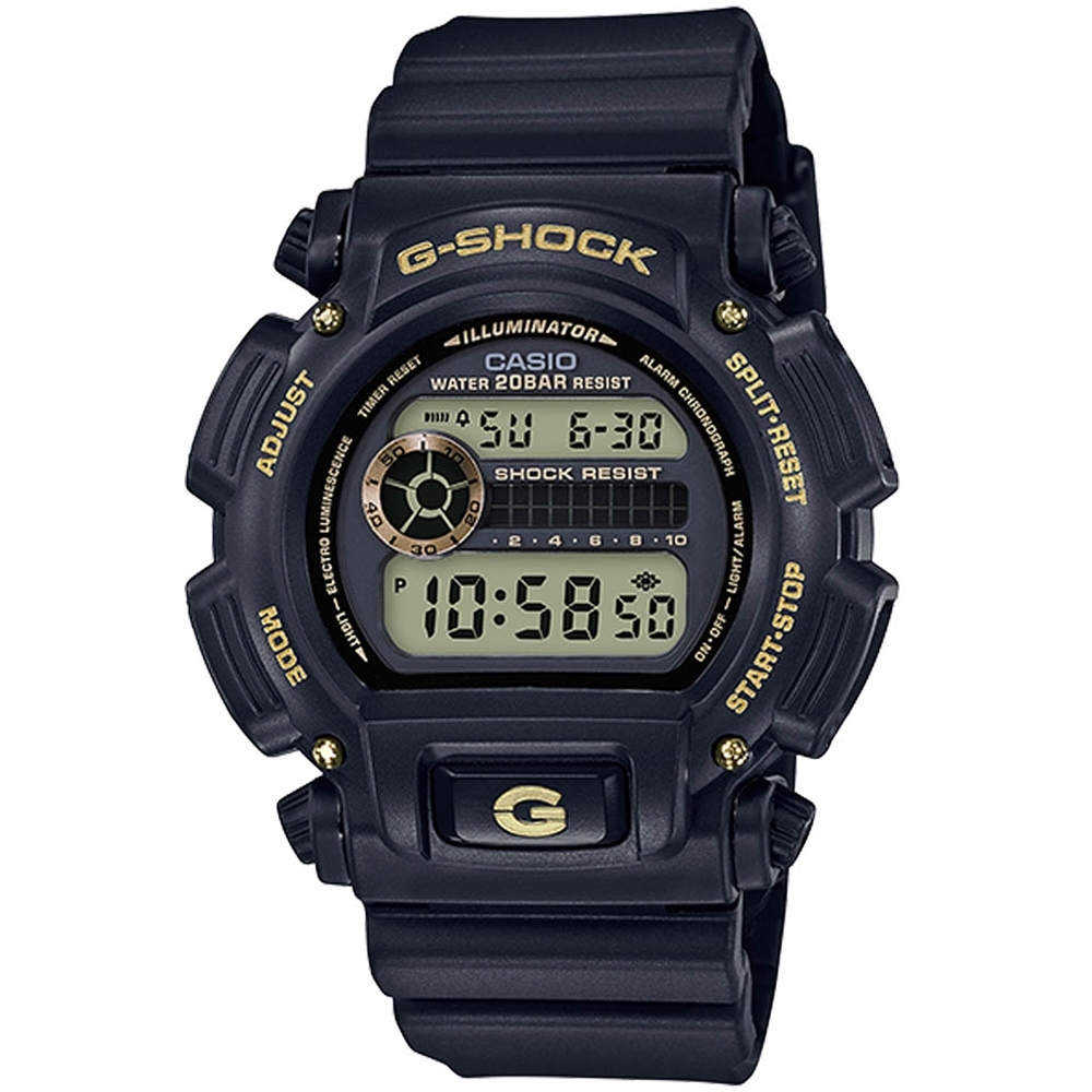 CASIO卡西歐 G-SHOCK 復刻經典時尚耐衝擊構造電子手錶(DW-9052GBX-1A9)