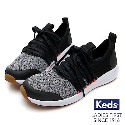 Keds Studio 完美包覆綁帶輕量休閒鞋-黑