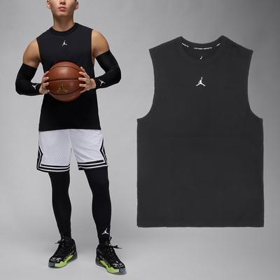 Nike 背心 Jordan Sport 男款 黑 白 速乾 開衩 運動 籃球 無袖 FN5857-010