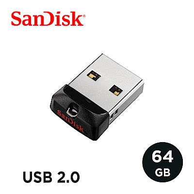 SanDisk Cruzer Fit USB 黑豆隨身碟 64GB (公司貨)