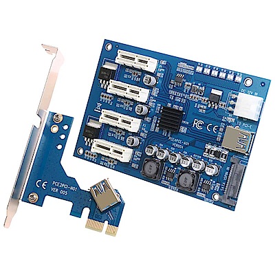 伽利略 PCI-E 1X 1 to 4埠 擴充卡