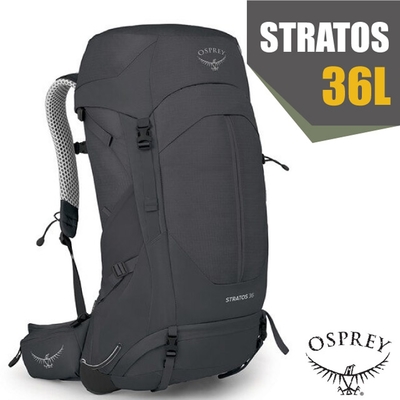美國 OSPREY Stratos 36 透氣立體網架健行背包(防水背包套).雙肩背包_隧道灰 R