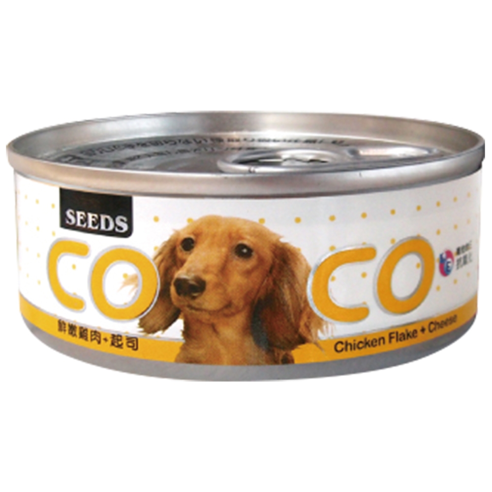 【Seeds 聖萊西】COCO愛犬機能營養餐罐-鮮嫩雞肉-起司(80gX24罐)