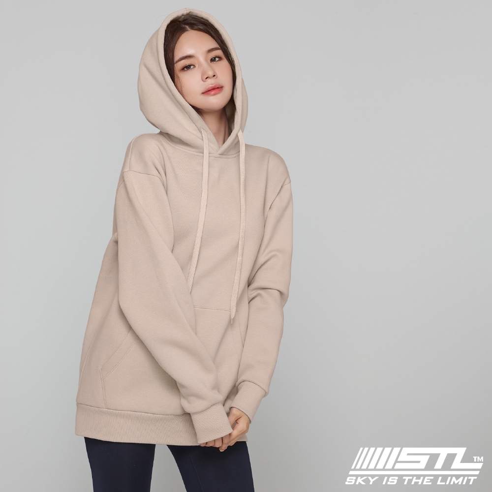 STL YOGA 韓國瑜珈 METRO SEMI overfit hoodie 運動休閒 純色連帽刷毛重磅大帽T 奶茶MeltingBeige