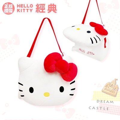 享夢城堡 居家汽車面紙盒掛袋-HELLO KITTY 經典絨毛-紅