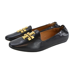 TORY BURCH ELEANOR 金屬LOGO樂福鞋-黑