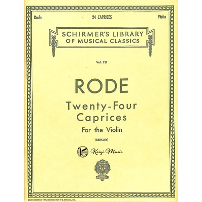 【凱翊｜Schirmer】羅德：小提琴二十四首奇想曲Rode：24 Caprices (Schirmer Library of Classics Volume 231)