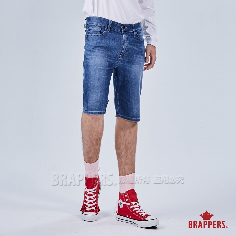 BRAPPERS 男款 HM-中腰系列-彈性五分褲-淺藍