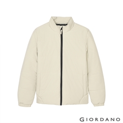 GIORDANO 男裝保暖素色立領鋪棉外套 - 79 白岩卡其