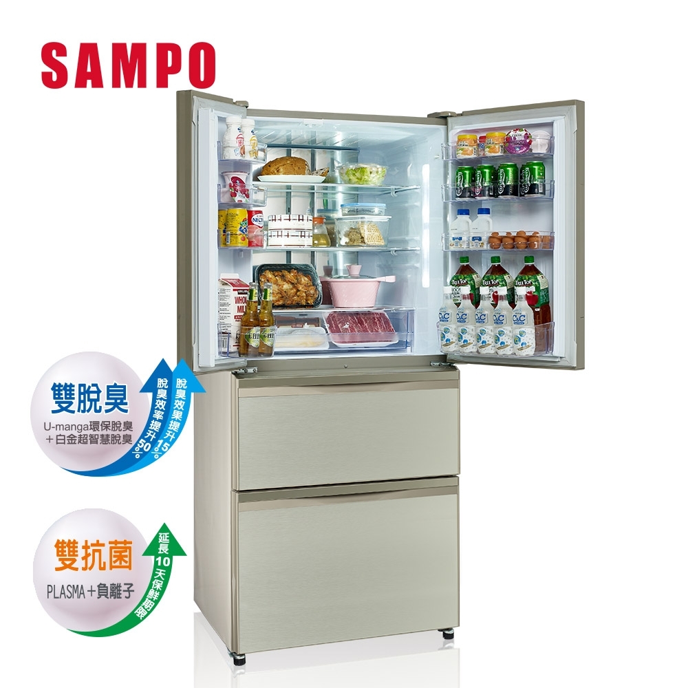 SAMPO聲寶 560公升1級變頻四門冰箱 SR-A56GDD(Y7) 琉璃金