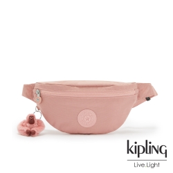 Kipling 玫瑰石英粉簡約拉鍊腰包-PRIA