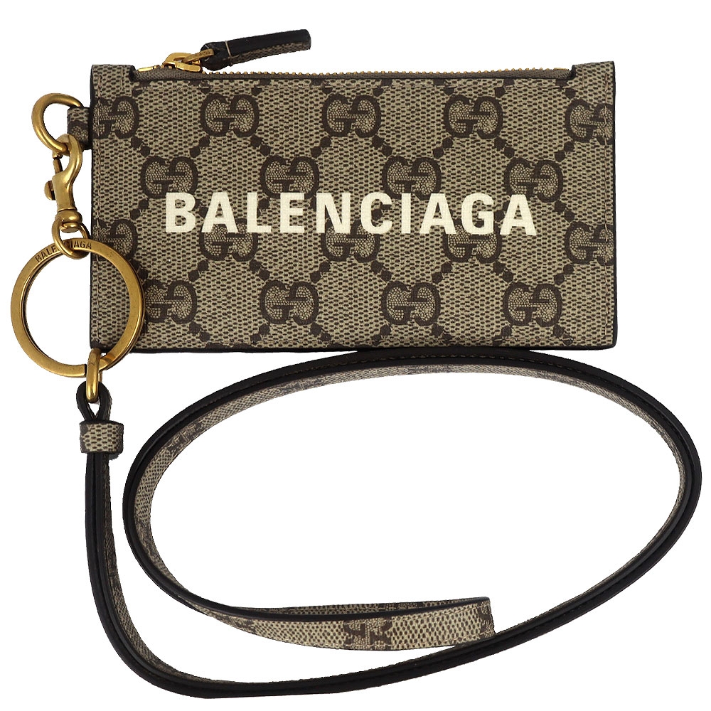 Gucci 防水帆布balenciaga 聯名卡片證件零錢夾 名片夾 證件夾 Yahoo奇摩購物中心