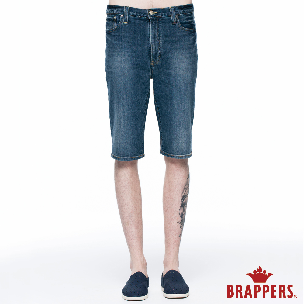 BRAPPERS 男款 HG高腰系列-男用高腰彈性五分短褲-藍