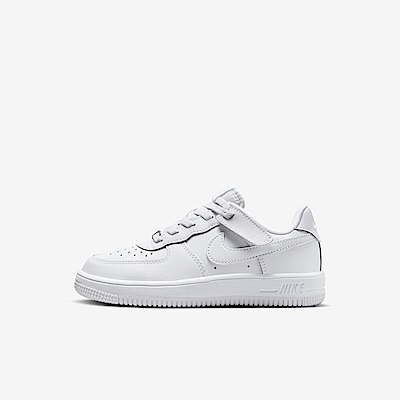 Nike Force 1 Low Easyon PS [FN0237-111] 中童 休閒鞋 運動 皮革 魔鬼氈 全白