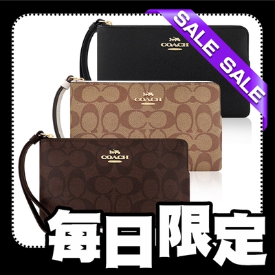 COACH 大C PVC/防刮皮革手拿包-大型(多款均一價)