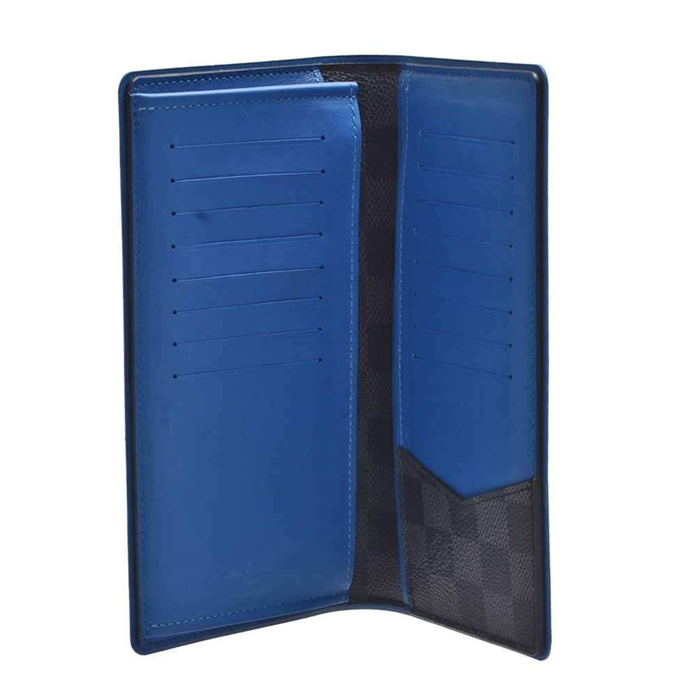 LV N63266 BRAZZA經典Damier棋盤格摺疊長夾(藍色-展示品) | LV路易威登 