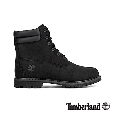 Timberland 女款黑色正絨面皮革防水6吋靴|A15QY