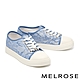 休閒鞋 MELROSE 美樂斯 率性優雅晶鑽M字釦蕾絲布牛皮厚底休閒鞋－藍 product thumbnail 1