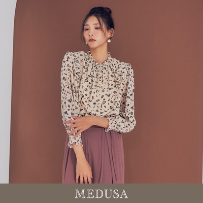 現貨【MEDUSA 曼度莎】愛心立領雪紡上衣（M-XL）｜女上衣 女長袖上衣 上班穿搭